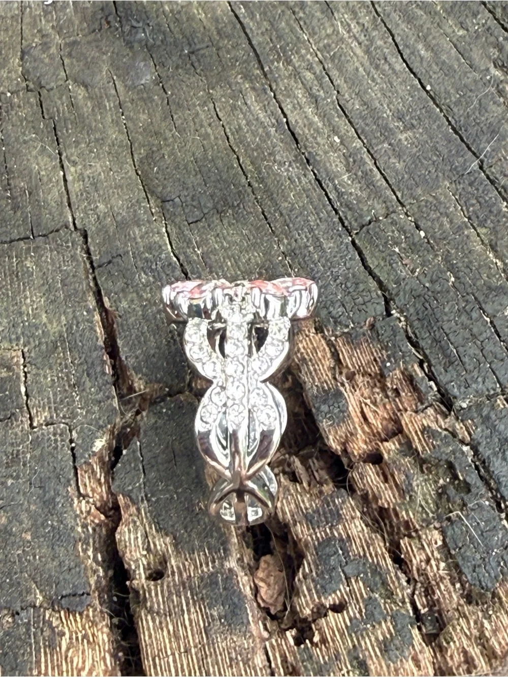 🌸 Pink Crystal Flower Statement Ring - Women Jewelry